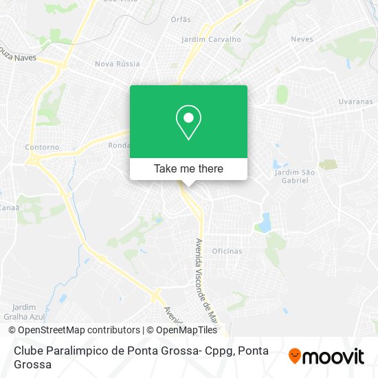 Mapa Clube Paralimpico de Ponta Grossa- Cppg