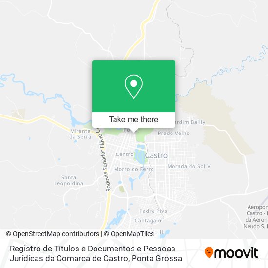 Registro de Títulos e Documentos e Pessoas Jurídicas da Comarca de Castro map