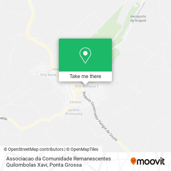 Mapa Associacao da Comunidade Remanescentes Quilombolas Xavi