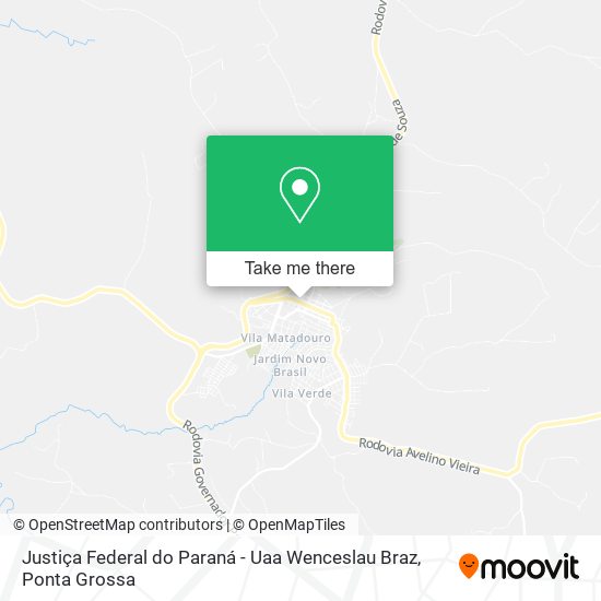 Justiça Federal do Paraná - Uaa Wenceslau Braz map