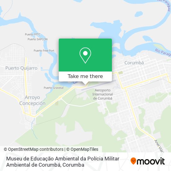 Mapa Museu de Educação Ambiental da Polícia Militar Ambiental de Corumbá