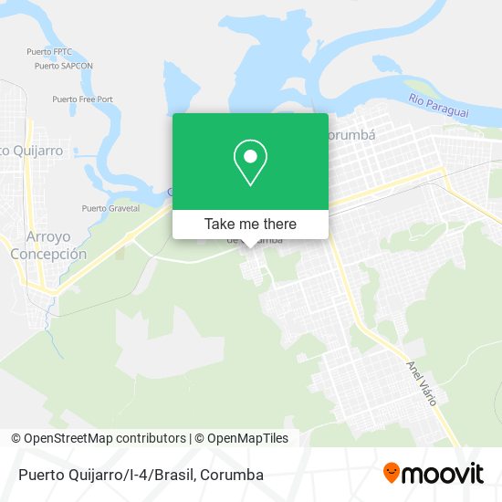 Puerto Quijarro/I-4/Brasil map