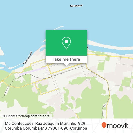 Mapa Mc Confeccoes, Rua Joaquim Murtinho, 929 Corumbá Corumbá-MS 79301-090