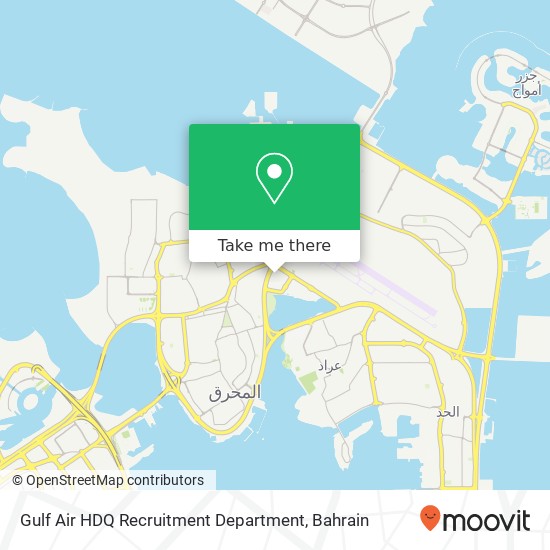 Gulf Air HDQ Recruitment Department map
