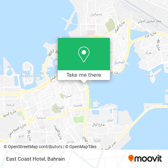 East Coast Hotel map