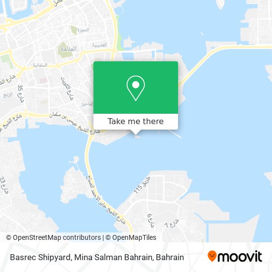 Basrec Shipyard, Mina Salman Bahrain map