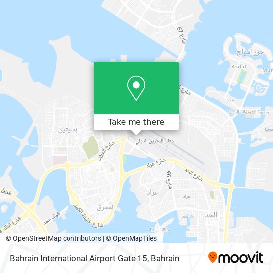 Bahrain International Airport Gate 15 map