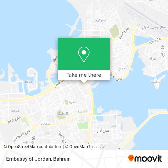 Embassy of Jordan map