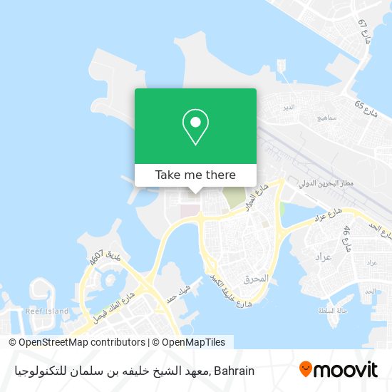 معهد الشيخ خليفه بن سلمان للتكنولوجيا map