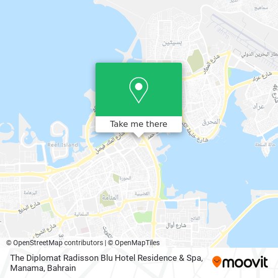 The Diplomat Radisson Blu Hotel Residence & Spa, Manama map