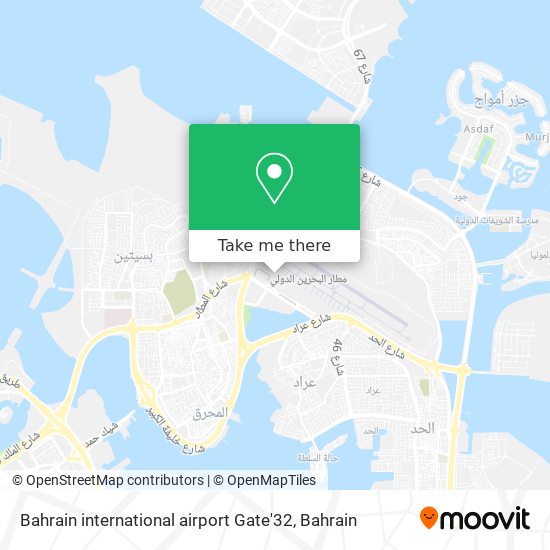 Bahrain international airport Gate'32 map