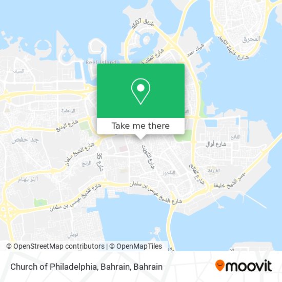 Church of Philadelphia, Bahrain map