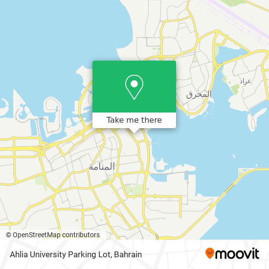 Ahlia University Parking Lot map