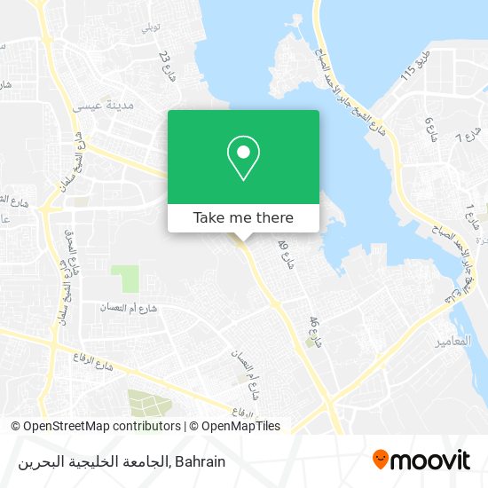 الجامعة الخليجية البحرين map