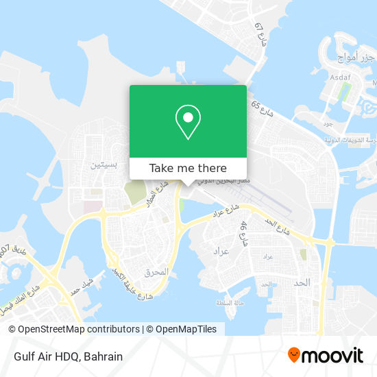 Gulf Air HDQ map
