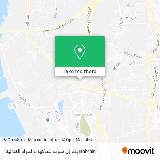 كم إن شوب للفاكهة والمواد الغذائية map