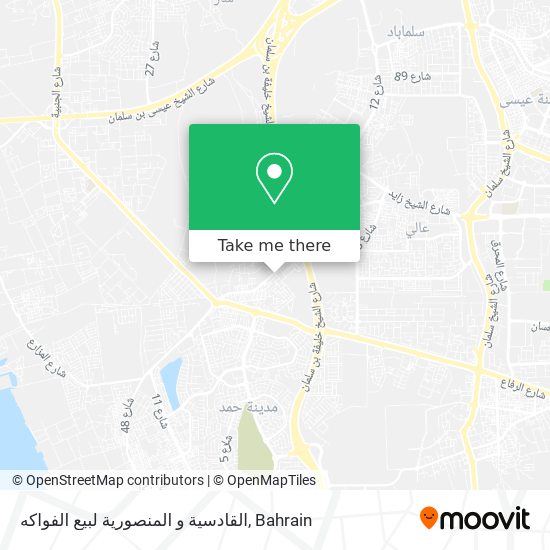 القادسية و المنصورية لبيع الفواكه map