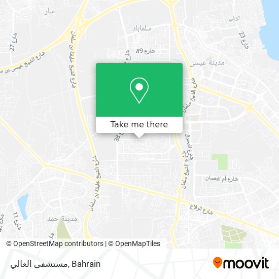 مستشفى العالي map