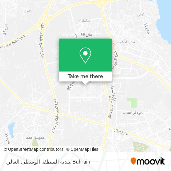 بلدية المنطقة الوسطى-العالي map