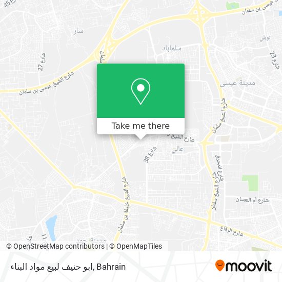 ابو حنيف لبيع مواد البناء map