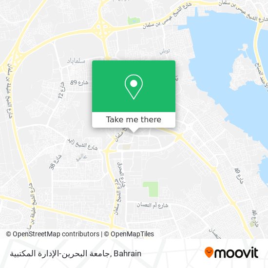 جامعة البحرين-الإدارة المكتبية map