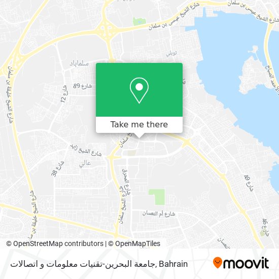 جامعة البحرين-تقنيات معلومات و اتصالات map