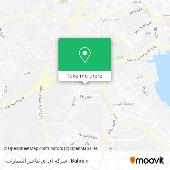 شركة اي اي لتأجير السيارات. map