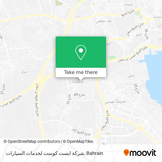 شركة ايست كوست لخدمات السيارات map