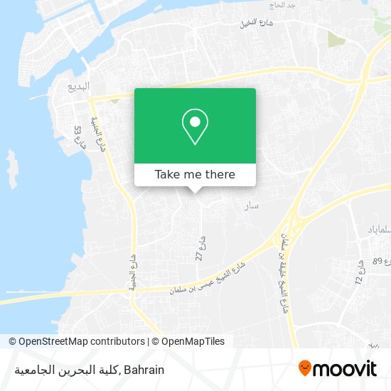 كلية البحرين الجامعية map