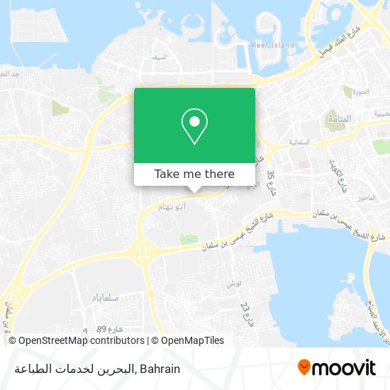 البحرين لخدمات الطباعة map
