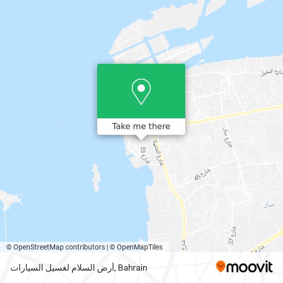 أرض السلام لغسيل السيارات map