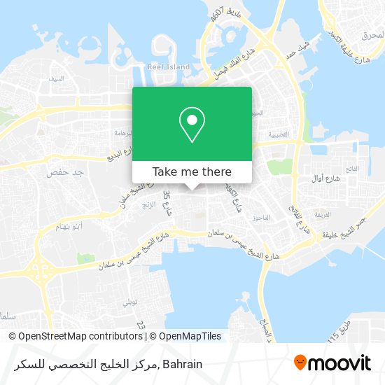 مركز الخليج التخصصي للسكر map
