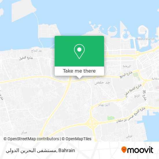 مستشفى البحرين الدولي map