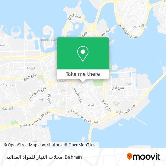 محلات النهار للمواد الغذائيه map