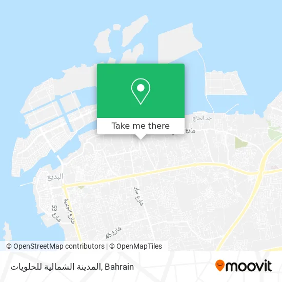 المدينة الشمالية للحلويات map