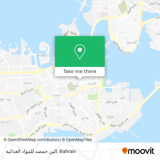 البن حمضه للمواد الغذائية map