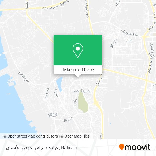 عيادة د. زاهر عوض للأسنان map