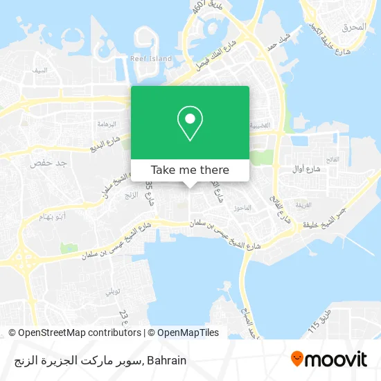 سوبر ماركت الجزيرة الزنج map