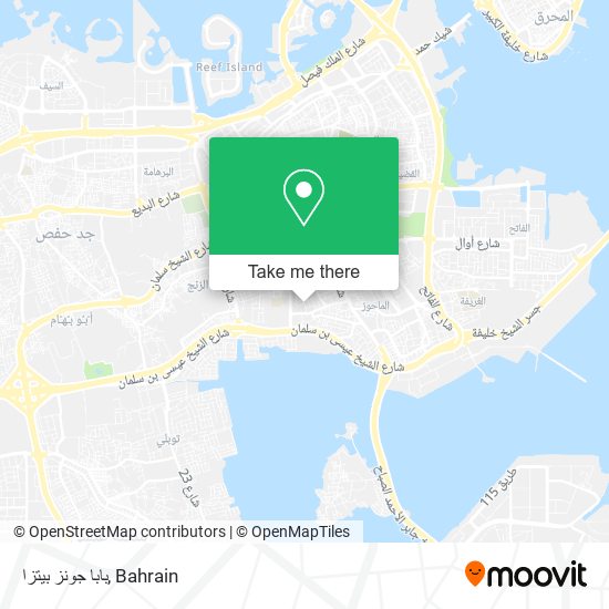 بابا جونز بيتزا map