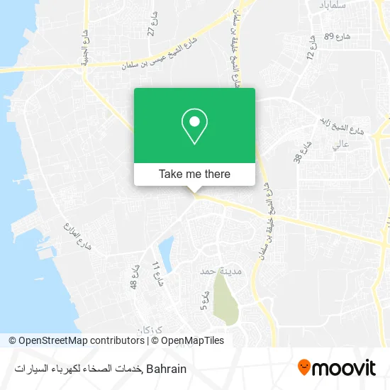 خدمات الصخاء لكهرباء السيارات map