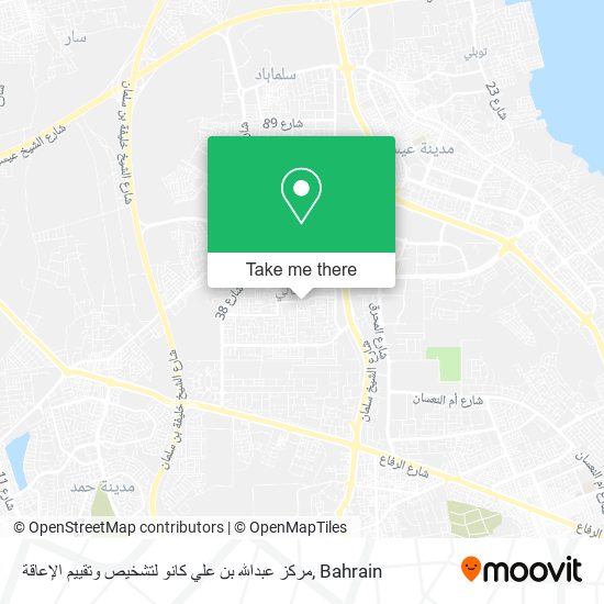 مركز عبدالله بن علي كانو لتشخيص وتقييم الإعاقة map
