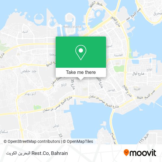 البحرين الكويت Rest.Co map