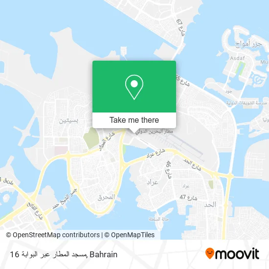 مسجد المطار عبر البوابة 16 map