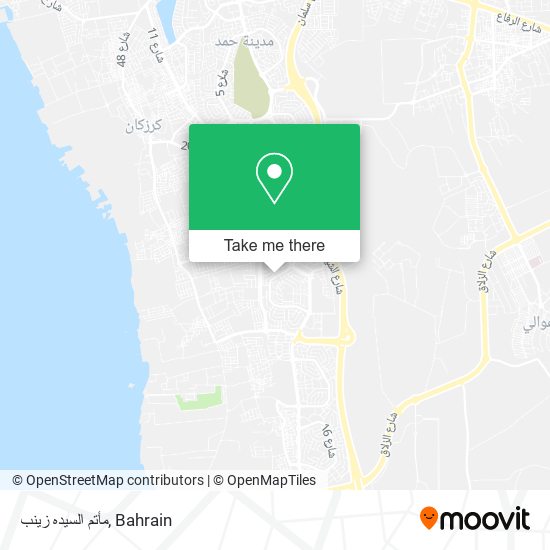 مأتم السيده زينب map