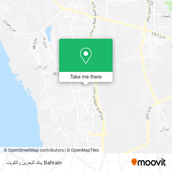 بنك البحرين والكويت map