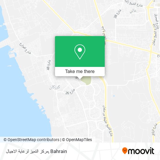 مركز التميز لرعاية الاجيال map