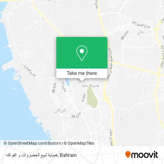 همباية لبيع الخضروات و الفواكه map