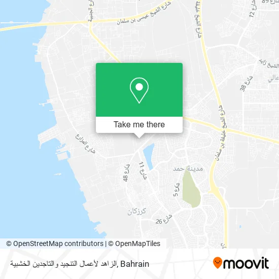 الزاهد لأعمال التنجيد والتاجدين الخشبية map