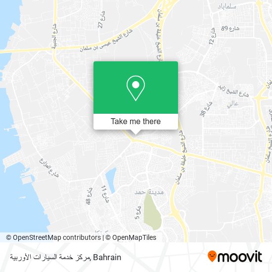 مركز خدمة السيارات الأوربية map