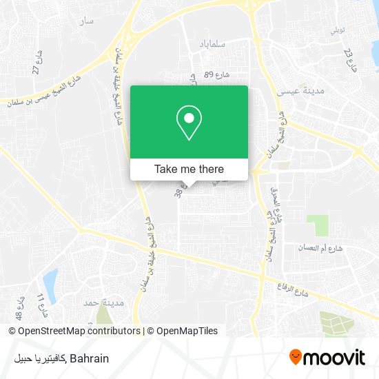 كافيتيريا حبيل map